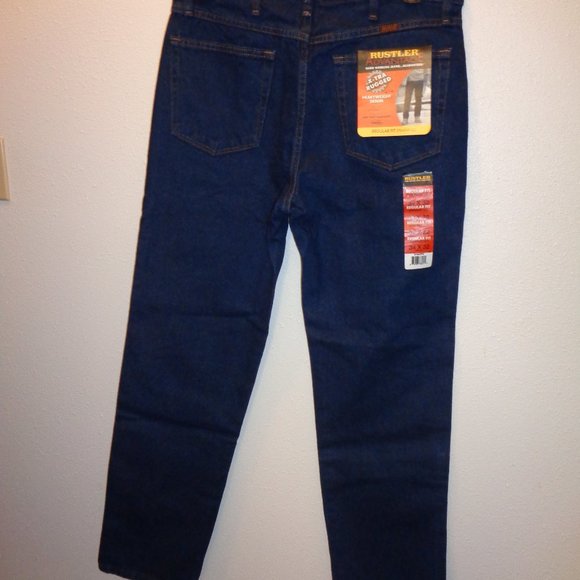 RUSTLER Men's Jeans Size 34 x 32 Regular Fit Straight Leg X-TRA Rugged - Picture 4 of 10